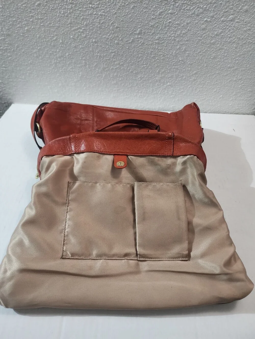 COACH Ashley Vermillion Orange Leather Satchel Shoulder Crossbody Bag Vintage